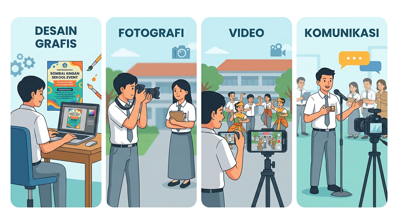 Empat Bidang Multimedia: Desain, Fotografi, Video, Komunikasi